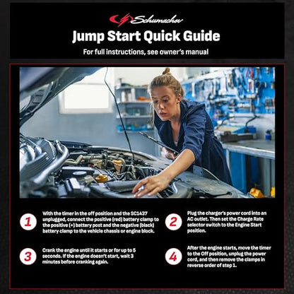 Wheeled Manual 6A Car Battery Charger and 150A Engine Starter