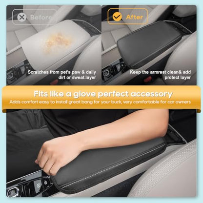 Armrest Cover for 2026 Volvo XC90 Volvo XC90 Accessories Center Console Cover Arm Rest Protector Middle Lid Pad Protector PU Leather