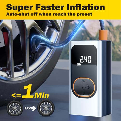 X9 Pro Portable Tire Inflator 1Min2X Faster 150PSI Air Compressor