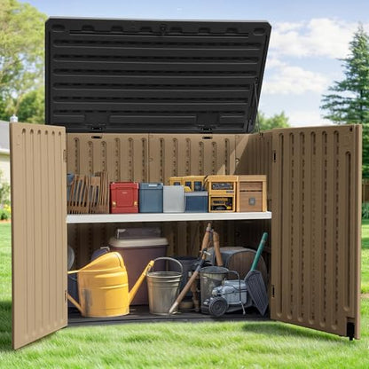 Horizontal Shed with Padlock Latch