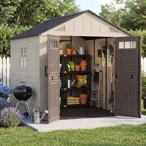 8x8 Ft Outdoor Storage Shed with Floor