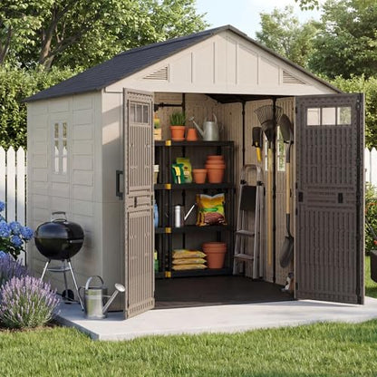 8x8 Ft Outdoor Storage Shed with Floor