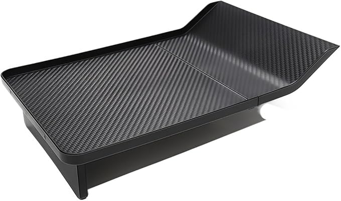 GGCLIMAX Dining Tray Compatible with Tesla Model 3/Y 2021-2023 Center Console Food Drink Table With Anti Slip Silicone Mat Foldable ABS Storage Organizer Car Essentials(ABS)