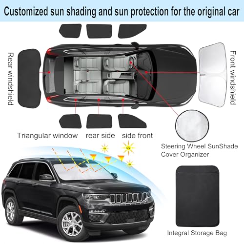 Window Shades for Jeep Grand Cherokee 2022 (8 Count)