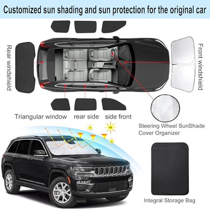 Window Shades for Jeep Grand Cherokee 2022 (8 Count)