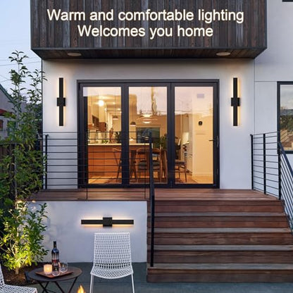 Modern Outdoor Wall Light Fixtures 27.2" Black Outdoor Porch Lights Exterior LED Wall Sconces