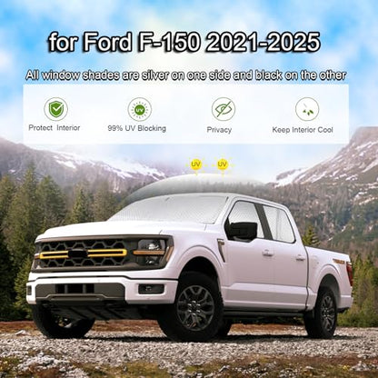 6pcs Thicken Full Window Sun Shades for Ford F (6 Count)