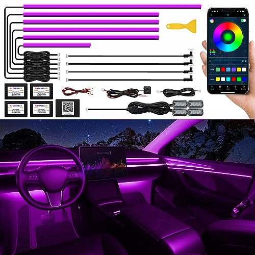 Acrylic Interior Car LED Strip Light with Wireless APP