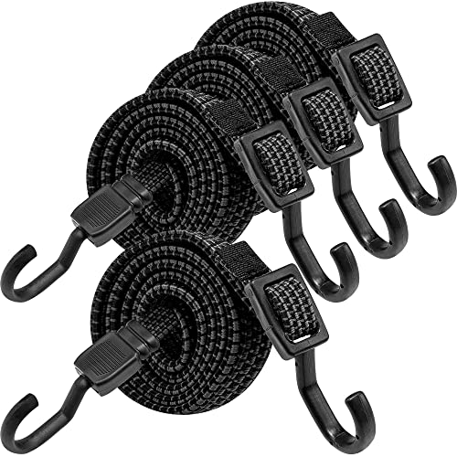 Bungee Cords with Hooks Heavy Duty (4 Count)