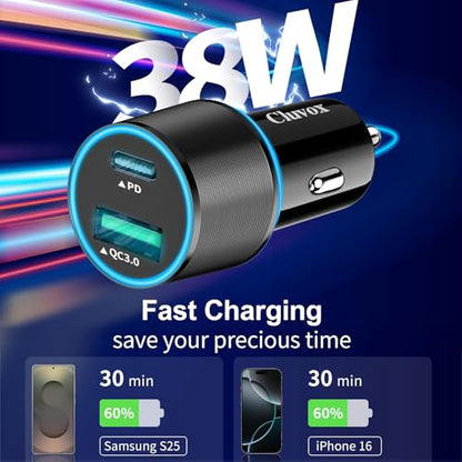 5 Pack 38W USB C Car Charger (5 Count)