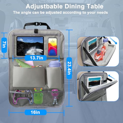 2Pack Car Backseat Organizer with Foldable Table Tray (2 Count)