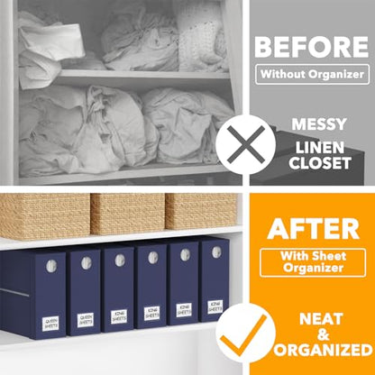 6 Pack Bed Sheet Organizers and Storage (6 Count)