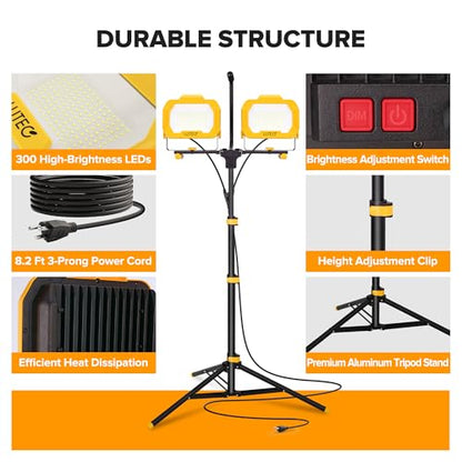 25000 Lumen LED Work Lights with Stand