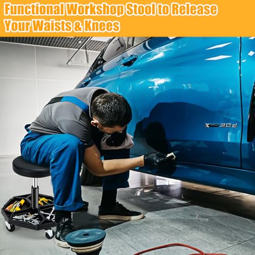Adjustable Mechanic Rolling Stool