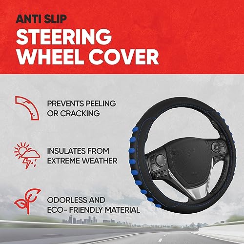 FlexGrip Blue Steering Wheel Cover for Cars
