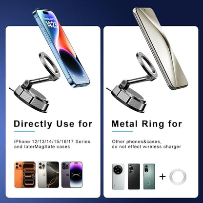for MagSafe Car Phone Holder Mount Phone Mount for Car Windshield Dashboard Air Vent Universal Hands Free Automobile Cell Phone Holder Fit for iPhone Smartphone Camera Mounts