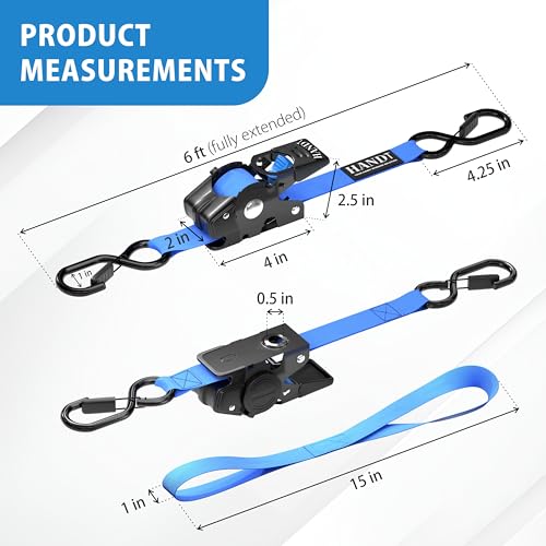 USA Based Retractable Ratchet Straps (2 Count)