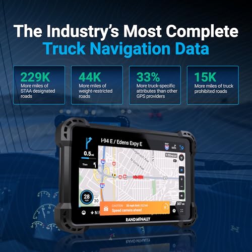 RANDTAB8 8 inch GPS Truck Navigator with Industry's Best Custom Trucking Routes