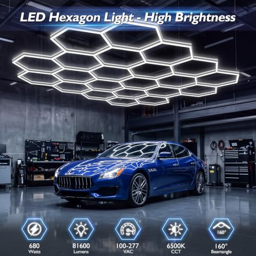 Hexagon Garage Lights 22 Girds