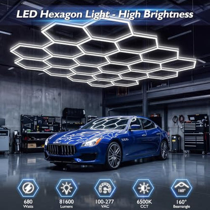 Hexagon Garage Lights 22 Girds