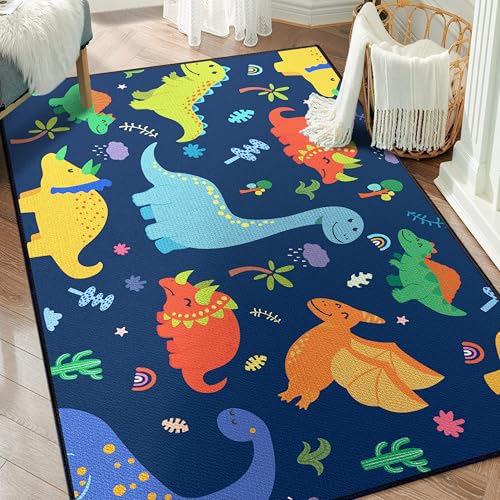 Cute Cartoon Dinosaur Rug for Bedroom