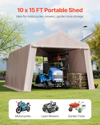 10 x 15 ft Outdoor Storage Shed Tent with Heavy