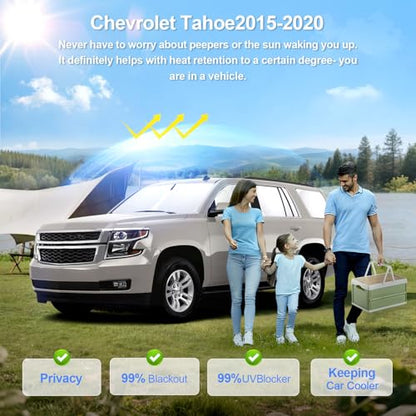 8pcs Car Window Shades for Chevrolet Tahoe 2015 (8 Count)