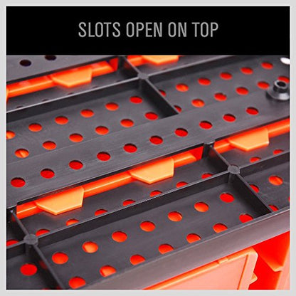 Wall Mounted Storage Bins Parts Rack 30PC Organizer Garage Plastic Shop Tool for Men's Gift (30 Count)
