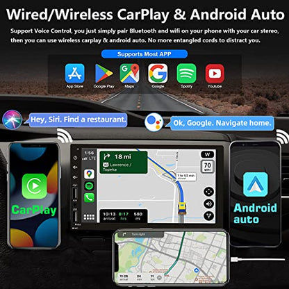 Wireless Carplay Double Din Car Stereo with Android Auto