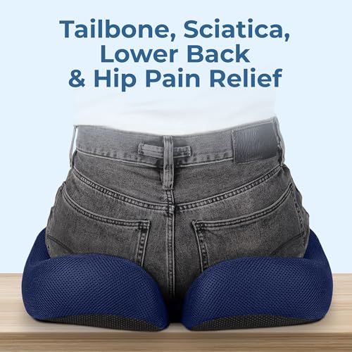 Seat Cushion Memory Foam Chair Cushion for Tailbone Pain Relief