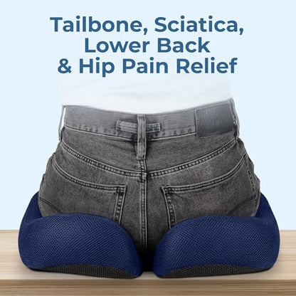 Seat Cushion Memory Foam Chair Cushion for Tailbone Pain Relief