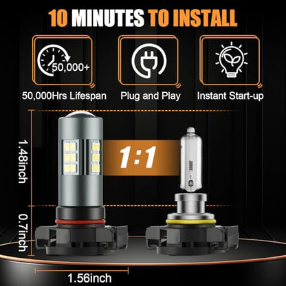 5202 5201 LED Fog Light Bulbs (2 Count)