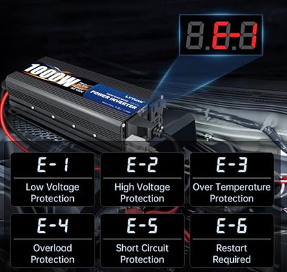 1000W Pure Sine Wave Inverter 12V to 110