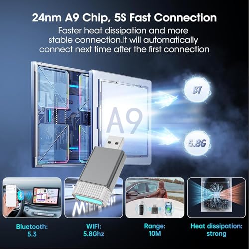 2in1 Mini Wireless Carplay Adapter for Apple iPhone & Android Auto
