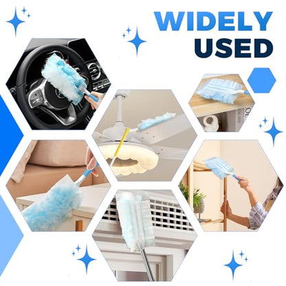 50PCS Microfiber Duster Refills Kit with 5 Handles Compatible with Swiffer (50 Count)