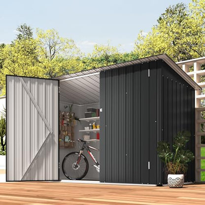 3' x 6' Waterproof Metal Lean to Bike Storage Shed