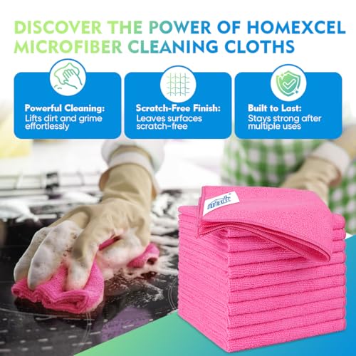 Microfiber Cleaning Cloth 20 Pack 11.5 x 11.5 Inch Microfiber Towels for Cars Ultra Absorbent Cleaning Rags Lint Free Cleaning Towels for Household Kitchen (20 Count)