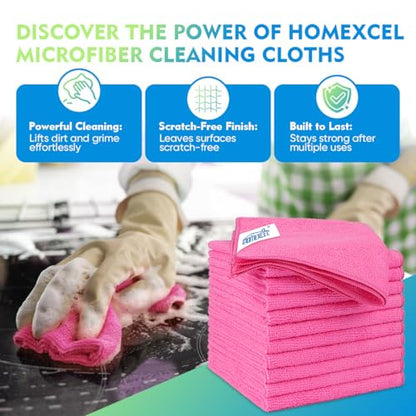 Microfiber Cleaning Cloth 20 Pack 11.5 x 11.5 Inch Microfiber Towels for Cars Ultra Absorbent Cleaning Rags Lint Free Cleaning Towels for Household Kitchen (20 Count)