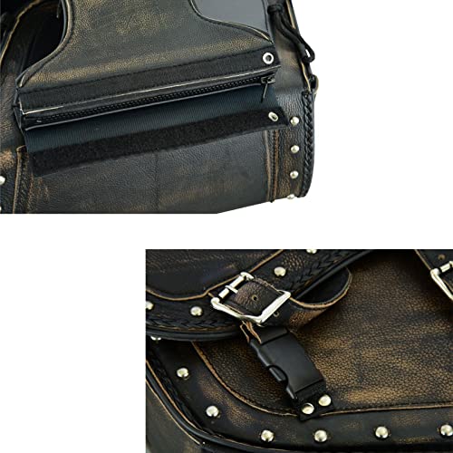 Motorcycle Saddle Bags Genuine Leather Motorcycle Luggage Bag For Softails Sportsters and Choppers