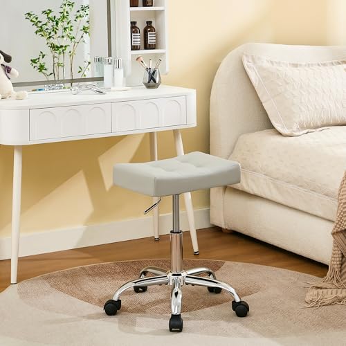 Swivel Saddle Stool with Wheels