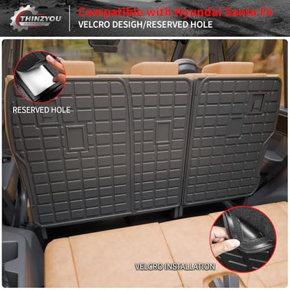 2nd Row Kick Mats for 2024 2025 2026 Hyundai Santa Fe 6&7 Seats