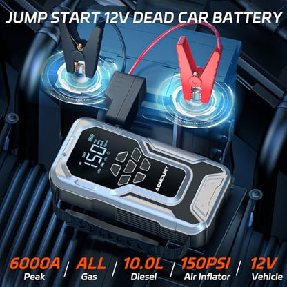 D18 6000A Jump Starter with Air Compressor 150PSI