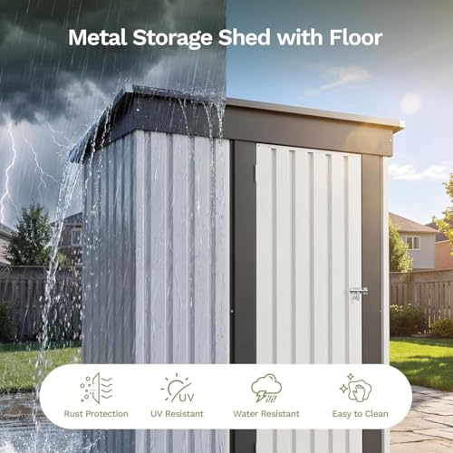 5x3 FT Outdoor Storage Shed with Floor Frame