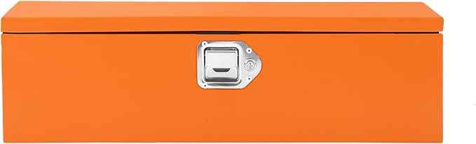 Garvee Black Steel Truck Bed Tool Box, Diamond Plate Tool Box with Side Handle and Lock Keys, Storage Toolbox Chest Box Organizer for Pickup, Truck Bed, RV, Trailer