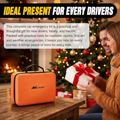 Car Roadside Emergency Kit with Jumper Cables