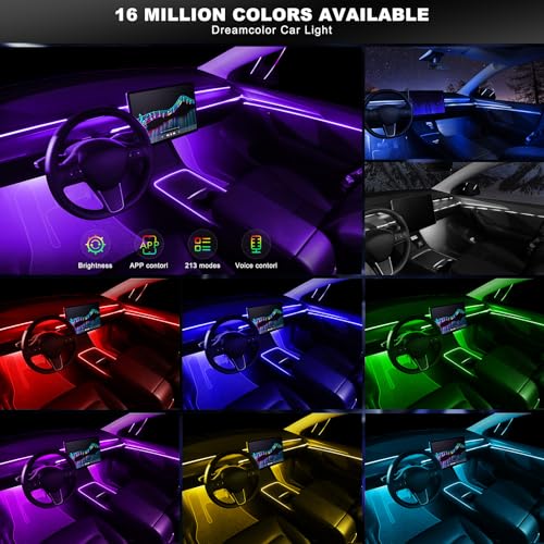 Acrylic Interior Car LED Strip Light with Wireless APP