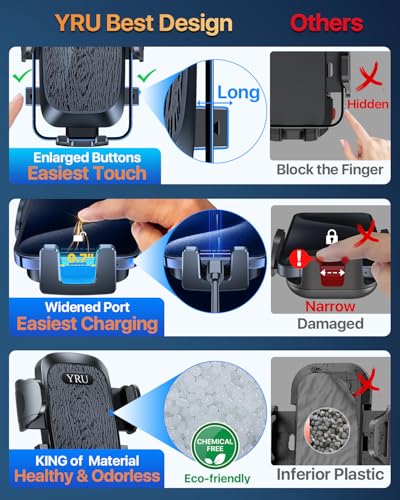 True Upgrade for Safety Car Phone Holder Mount Patent & Military