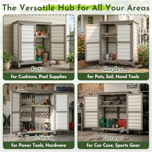 Small Outdoor Storage Cabinet with Shelf