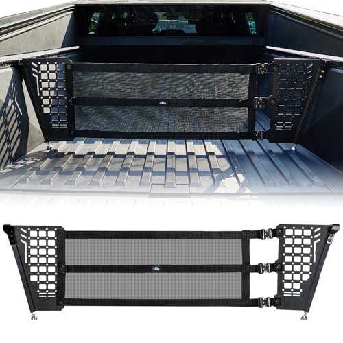Truck Bed Divider Compatible with Cybertruck 2025 2024 2023 Cargo Divider Organizer Steel Molle Panels with Cargo Divider Net Cybertruck Accessories