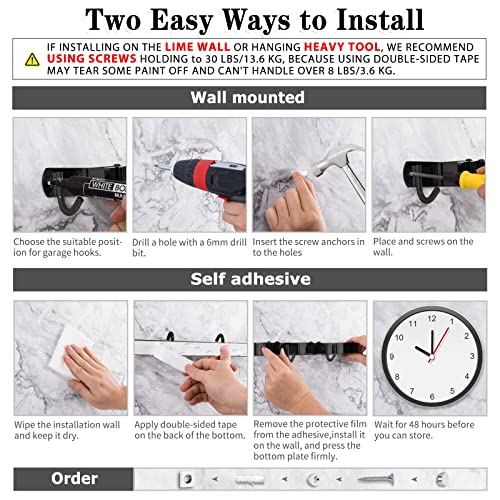 2 Pack Black Broom Holder Wall Mount (2 Count)